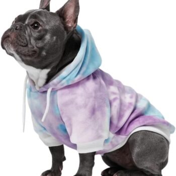 Dog Hoodie – Premium Dog Sweater for Small, Medium, and Large Dogs | Warm Outfits for French Bulldogs, Pitbull, Puppy, Winter Jacket Alternative - 90s Retro Sky Dye - L