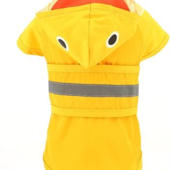 Cute Duck Dog Raincoat with Clear Hood and Harness Hole Adjustable Waterproof Rain Jacket for Small Medium Large Dogs Boy Girl Reflective Pet Poncho, Yellow, XS