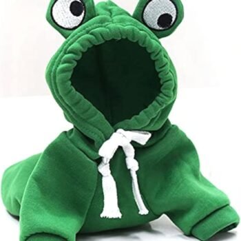 Warm Dog Winter Clothes Cute Fruit Dog Coat Hoodies Fleece Pet Dogs Costume Jacket for French Bulldog Chihuahua Ropa para Perro(Green,XS)