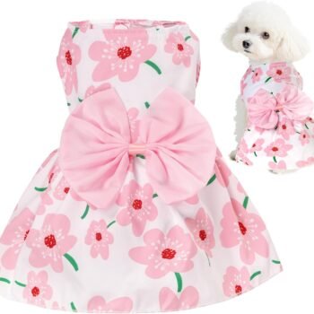 Floral Dog Dress Cute Dog Skirt Pet Dress Summer Pet Clothes for Puppy Small Cats