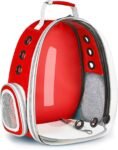 Pet Carrier Backpack, Bubble Backpack Carrier, Cats and Puppies,Airline-Approved, Designed for Travel, Hiking, Walking & Outdoor Use (Classic-Red)