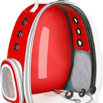 Pet Carrier Backpack, Bubble Backpack Carrier, Cats and Puppies,Airline-Approved, Designed for Travel, Hiking, Walking & Outdoor Use (Classic-Red)