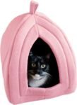 Cat House - Indoor Bed with Removable Foam Cushion - Pet Tent for Puppies, Rabbits, Guinea Pigs, Hedgehogs, and Other Small Animals by  (Pink)