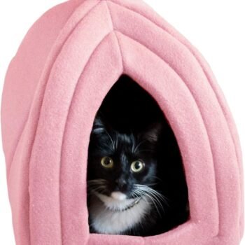Cat House - Indoor Bed with Removable Foam Cushion - Pet Tent for Puppies, Rabbits, Guinea Pigs, Hedgehogs, and Other Small Animals by  (Pink)